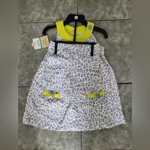 NWT 2pcs Carter's Leopard Print Dress + Matching Shorts Size 2